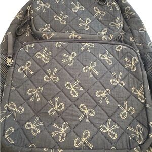Cat & Jack Quilted Gray Backpack with Bow Design
